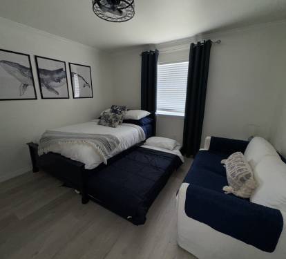 Third bedroom with Double full bed with trundle available and loveseat