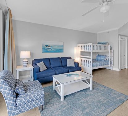 Spacious Living Room with Bunks