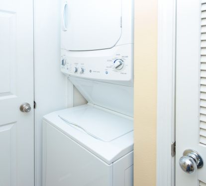The stackable washer-dryer sets offers the convenience of in-home cleaning