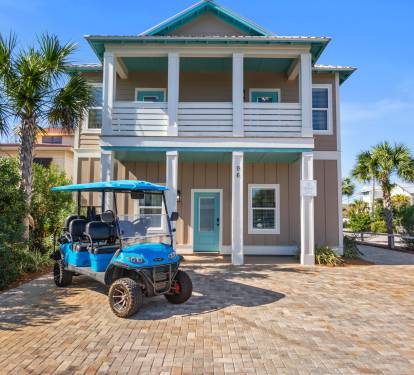 Front of home has parking for 7 cars plus golf cart