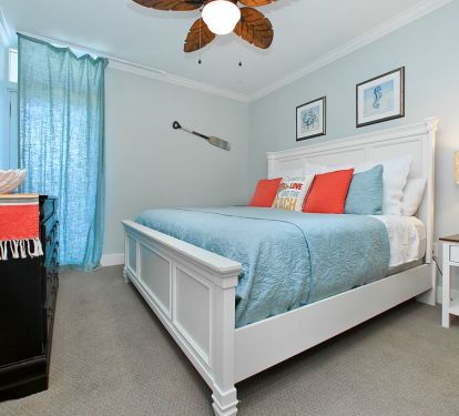 2nd master bedroom! king size bed, new bedding and furniture. opens to balcony