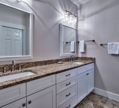 3rd floor private Master Bathroom with double sinks &amp; a walk-in shower