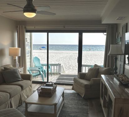 Comfortable family room with view of beautiful ocean!