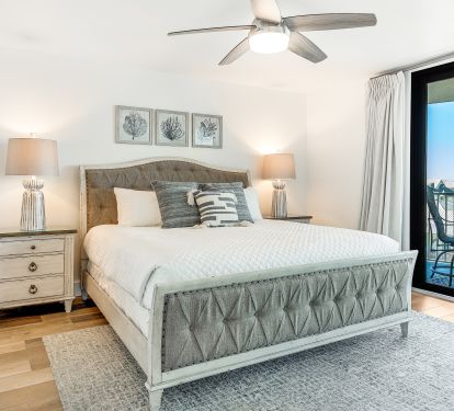 king master suite with gulf view balcony access