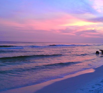 Sunset in front of condo on the beach