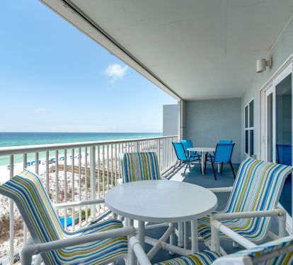 Private balcony overlooking the beach.