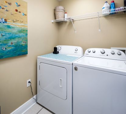 Pack lightly since we have a full sized washer and dryer in the condo!