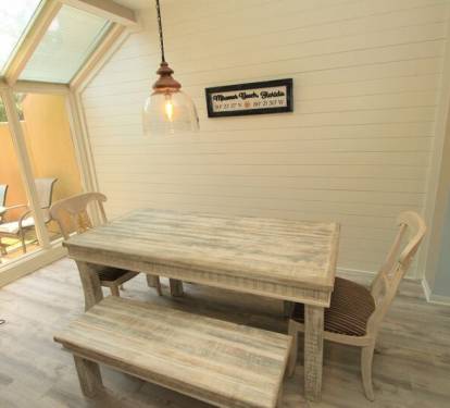 Bright sunny dining area