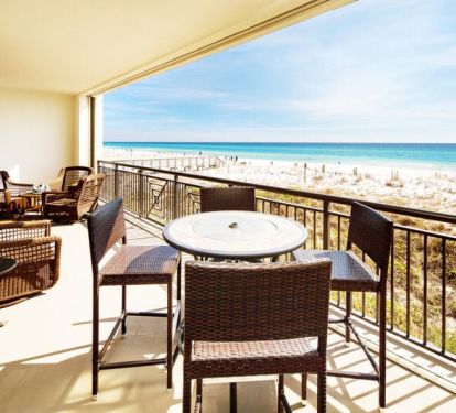 Beachfront Balcony - 
Bella Riva Resort, Okaloosa Island, Fort Walton Beach, FL Vacation Rentals