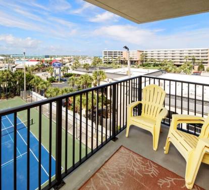 Dining Area Balcony, Sea Oats Resort Okaloosa Island Fort Walton Beach Destin Vacation Rentals