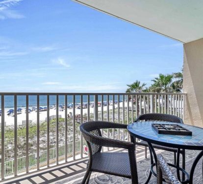 Private Balcony Overlooking the Beach and the Gulf with Dining Table for 4