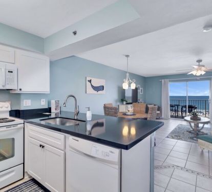Fully Equipped Updated Kitchen with Views of the Gulf