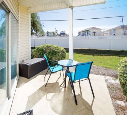 Private Patio - 
Sandpiper Cove Resort 9106 Holiday Isle Destin Florida Vacation Rentals