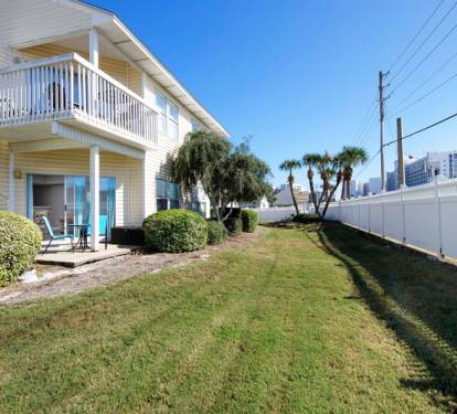 Patio and Lawn Area - 
Sandpiper Cove Resort 9106 Holiday Isle Destin Florida Vacation Rentals