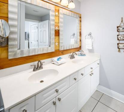 Master Bathroom with Double Vanity - 
Summer Place Resort, Unit 305 Okaloosa Island Fort Walton Beach Vacation Rentals