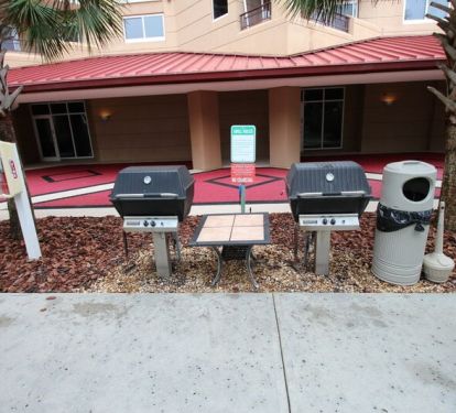 Gas grill area.