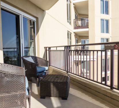Seating area within the balcony