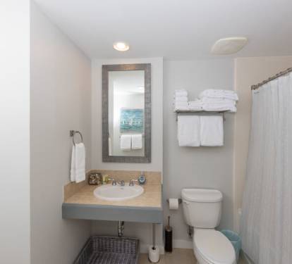 Bathroom with tub shower combo