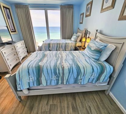 Second bedroom with two full beds