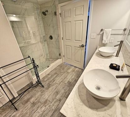Totally remodeled master bathroom with walk in shower