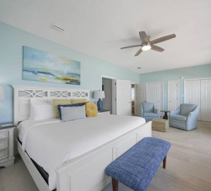 Master bedroom with a view of the sitting area