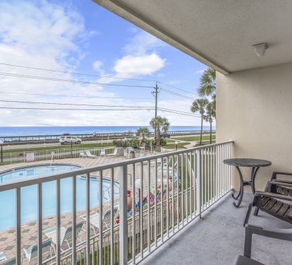 Balcony View of Pool & Beach