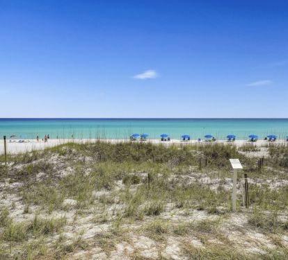 Direct Gulf front property with stunning emerald waters and sugar-white sand just steps away.