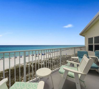 Relax above the shoreline with unobstructed Emerald Coast views