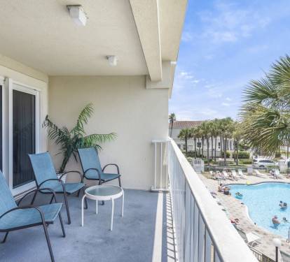 Balcony Overlooks the Beach Side Pool