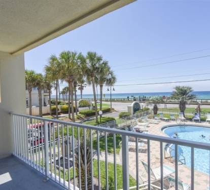 Balcony View of the Pool and the Gulf