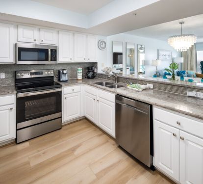 Kitchen with Granite and Stainless Upgrades - 
Gulf Dunes 408 Fort Walton Beach Okaloosa Island Vacation Rentals