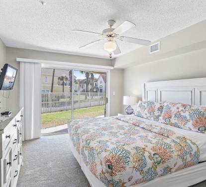 Newly Furnished Master Bedroom with Patio Access