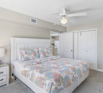 'Experience a Peaceful Night's Sleep in the Newly Renovated Master Bedroom.'