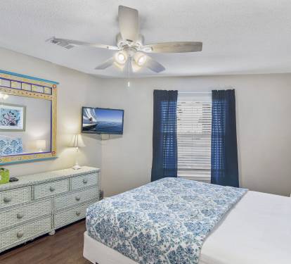 'Guest Bedroom Featuring a Flat-Screen TV'