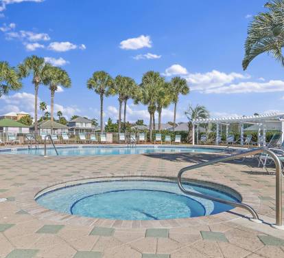 Soak and float year-round in Maravilla-s north pool and spa - located behind the clubhouse.