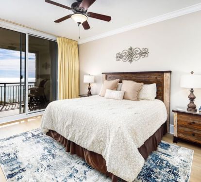 Master Bedroom with Balcony - 
Bella Riva Resort, Okaloosa Island Fort Walton Beach Florida Vacation Rentals