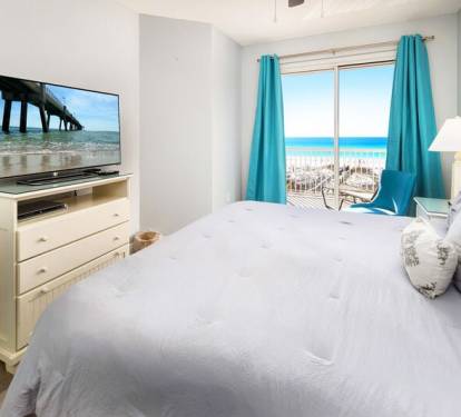Master Bedroom with Ocean View - 
Summer Place Resort, Unit 305 Okaloosa Island Fort Walton Beach Vacation Rentals
