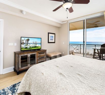 Master Bedroom with Balcony - 
Bella Riva Resort, Okaloosa Island Fort Walton Beach Florida Vacation Rentals