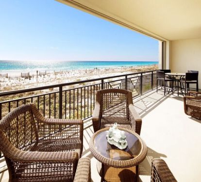 Beachfront Balcony - 
Bella Riva Resort, Okaloosa Island, Fort Walton Beach, FL Vacation Rentals
