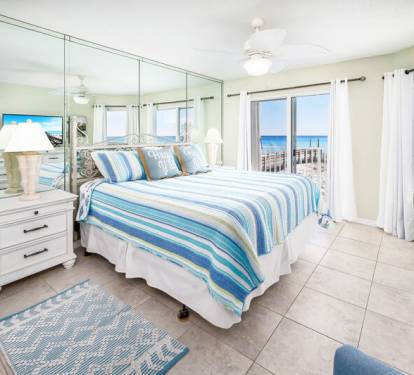 Master Bedroom - 
Master Bedroom with Beach View - Gulf Dunes 217 Fort Walton Beach Florida Okaloosa Island Vacation Rentals