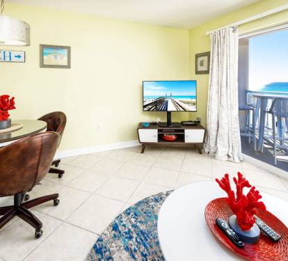 Living Room - 
Pelican Isle 414 Fort Walton Beach Okaloosa Island Vacation Rentals