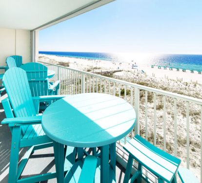 Balcony - 
Gulf Dunes 408 Fort Walton Beach Okaloosa Island Vacation Rentals