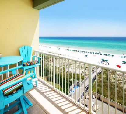 Private Balcony - Waters Edge Resort unit 613 Okaloosa Island Fort Walton Beach Vacation Rentals by Sunset Resort Rentals