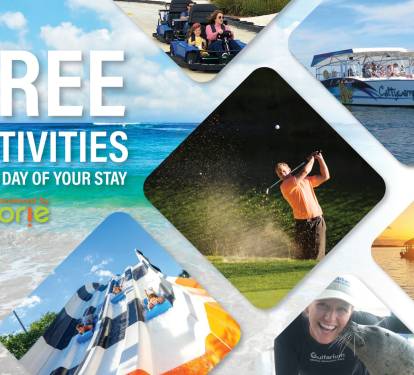 Enjoy 1 free adult activity admission daily (value over $500)! Not available for stays 27+ days.