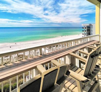 Beachfront Balcony - Waters Edge Resort Unit 604 Okaloosa Island Fort Walton Beach Vacation Rentals by Sunset Resort Rentals