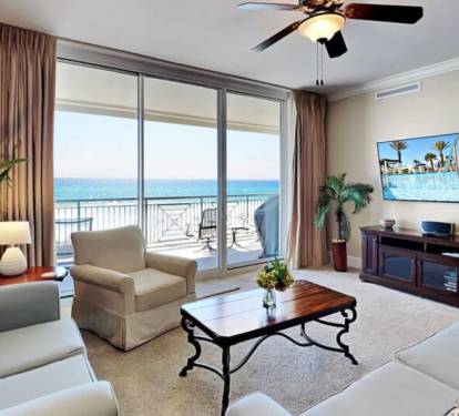 Living Room - Bella Riva Resort Unit 205, Okaloosa Island Fort Walton Beach Florida Vacation Condo Rentals by Sunset Resort Rentals