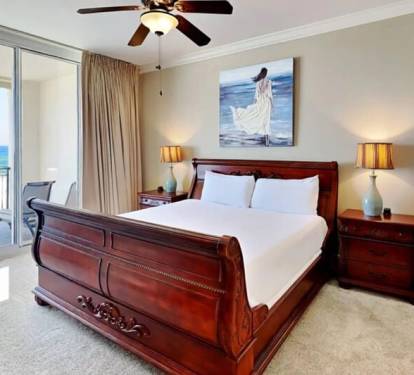 Master Bedroom - Bella Riva Resort Unit 205, Okaloosa Island Fort Walton Beach Florida Vacation Condo Rentals by Sunset Resort Rentals