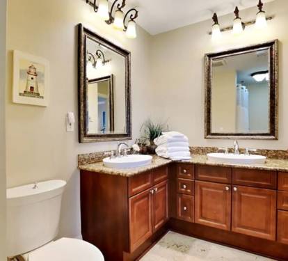 Guest Bathroom 2- Bella Riva Resort Unit 205, Okaloosa Island Fort Walton Beach Florida Vacation Condo Rentals by Sunset Resort Rentals