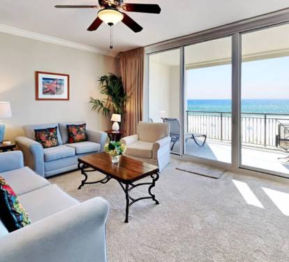 Living Room - Bella Riva Resort Unit 205, Okaloosa Island Fort Walton Beach Florida Vacation Condo Rentals by Sunset Resort Rentals