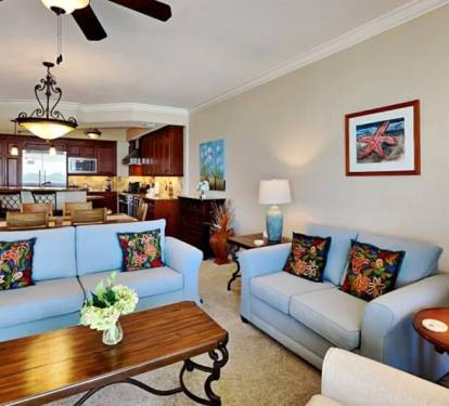 Living Room - Bella Riva Resort Unit 205, Okaloosa Island Fort Walton Beach Florida Vacation Condo Rentals by Sunset Resort Rentals